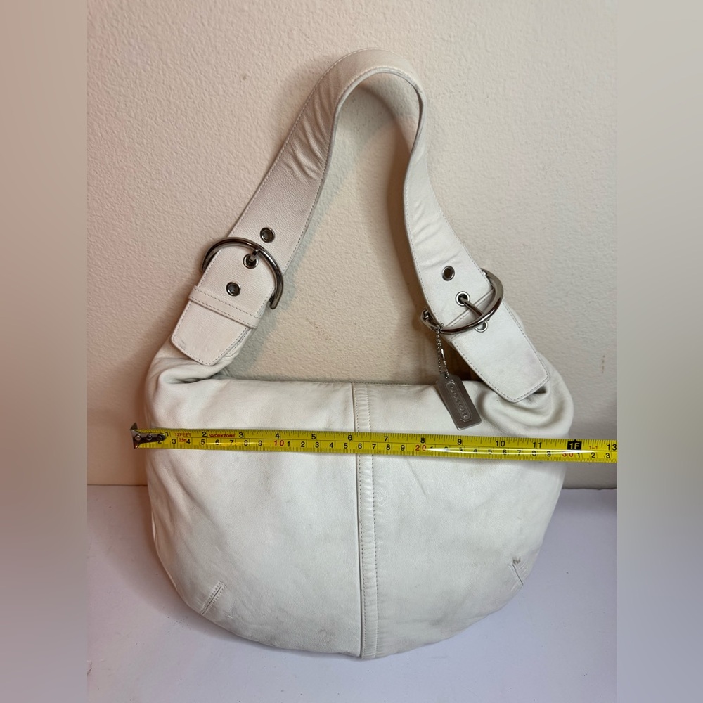Coach Y2K Lamb Nappa Leather Tortilla White Shoulder Slouch Hobo Bag RARE - Picture 2 of 12